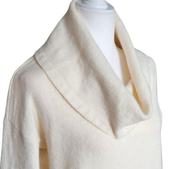 Anthropologie Sonoran Sweater Dress in Ivory | Women Size L | Cowl Neck - Picture 4 of 9